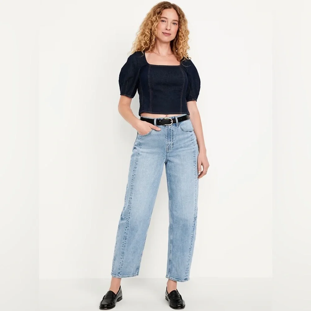NEW! Old Navy High-Waisted Barrel Ankle Jeans - Size 2 TALL 🖤